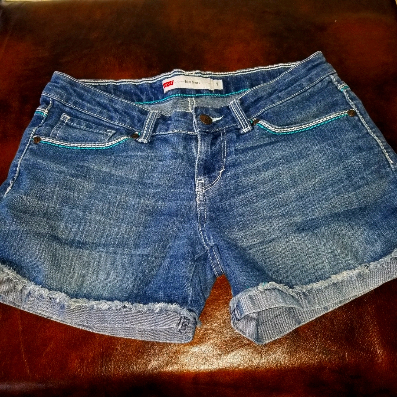 Levis Cuffed Denim Midi Short